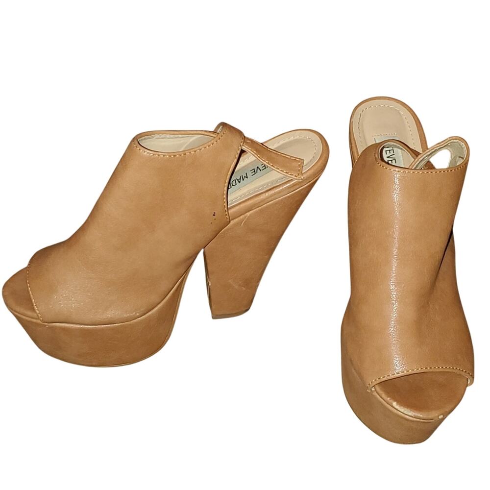 Steve Madden chunky tan heels‎ size 7.5